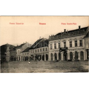Versec, Werschetz, Vrsac; Ferenc József tér, J. C. Mitraschin, Petrowits &amp; Pantits, Alex Dragits, Scherter üzlete ...