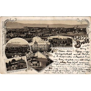 1902 Lajtabruck, Bruck an der Leitha; Barackenlager, Schloss Harrach, Militar-Conserven-Fabrik, Hauptwache...