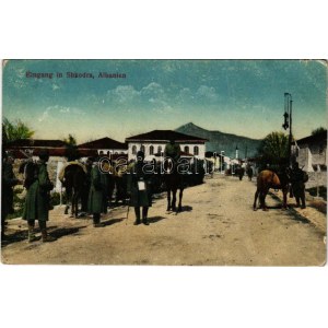 1918 Shkoder, Shkodra, Skadar, Skodra, Scutari, Skutari; Eingang in Shkodra / WWI K.u.K. military, soldiers ...