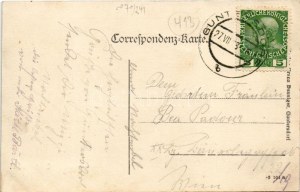 1913 Guntersdorf, Gruss Aus... Franz Deninger Restauration, Bahnhof / restaurant, railway station...