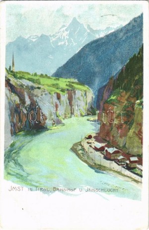 1912 Imst (Tirol), Vom Burgstall bei Arzl aus. Künstler-Heliocolorkarte No. 2967. von Ottmar Zieher s: M. Zeno Diemer ...