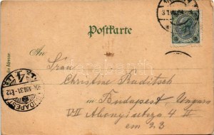 1904 Wien, Vienna, Bécs; Gruss aus dem Esterhazy Keller! Haarhof / wine cellar, interior...