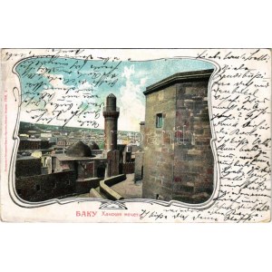 1903 Baku, Bakou; mosque. Art Nouveau frame (worn corners)