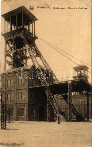1925 Winterslag (Genk), Charbonnage, Chassis á Mollettes / coal mine (creases)
