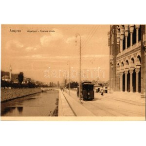 Sarajevo, Appelquai / Apelova obala / quay, tram