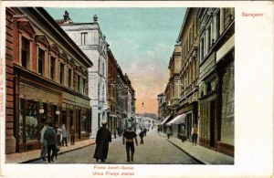 Sarajevo, Franz Josef-Gasse / Ulica Franje Josipa / street view, shops. J. Studnicka & Co. (EK)