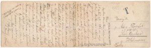 1913 Tuzla, 2-tiled folding panoramacard with synagogue (small tear at fold)
