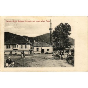 Zvornik, Hadzi Mahmud Dzamija mit einem alten Haus / street view with mosque (Rb)