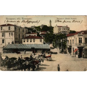 1908 Plovdiv, Philippople, Philippopolis; square, market, shops (EK)