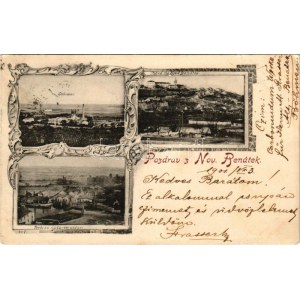 1901 Benátky nad Jizerou, Nové Benátky, Benátek; Cukrowar, Továrna na Carborundum, Pohled / sugar factory...
