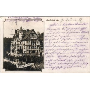 Karlovy Vary, Karlsbad; Villa Schäffler. Art Nouveau frame (EK)
