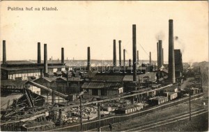 Kladno, Poldina hut. Fr. Kraus / factory, chimneys, industrial railway (EK)