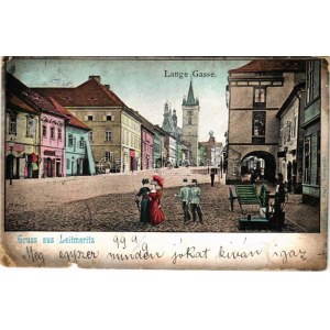1899 Litomerice, Leitmeritz; Lange Gasse. S. Engl / street (b)
