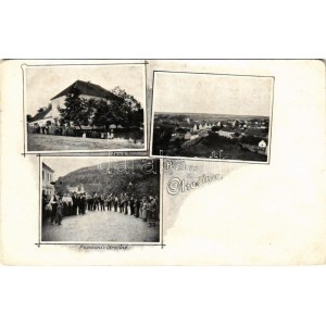 Otrocín, Skola, Posvíconí / school, general view, procession. Art Nouveau (EB)