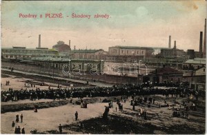 1913 Plzen, Pilsen; Skodovy závody. F. J. Sasek / Skoda factory, workers (fl)