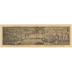 Praha, Prag, Prague; Roku 1620. A. Podlaha / Prag im Jahre 1620 / Prague in 1620. 2-tiled folding panoramacard (EK...