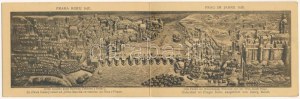 Praha, Prag, Prague; Roku 1620. A. Podlaha / Prag im Jahre 1620 / Prague in 1620. 2-tiled folding panoramacard (EK...