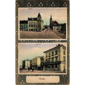 1917 Prerov, Prerau; Ringplatz, Kaserne / market square, shops, K.u.K. military barracks...