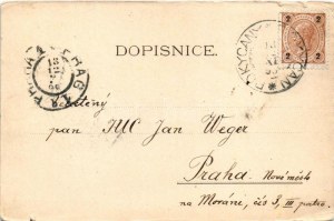 1899 (Vorläufer) Rokycany, Saská Brána, Cerny Kríz, Kalvarie. Art Nouveau, floral (tears)