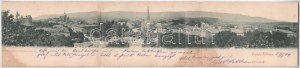 1899 Teplice, Teplitz-Schönau; E. Friedmann / general view. 3-tiled folding panoramacard (fl)