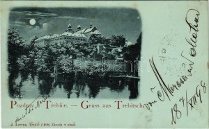 1898 (Vorläufer) Trebíc, Trebitsch; St. Procopius Basilica at night in moonlight. J. Lorenz (fl)