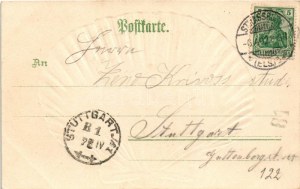 1902 Strasbourg, Strassburg; Neue Rheinbrücke. J. Junginger's Verlag / new Rhine bridge, montage with shell. Emb...