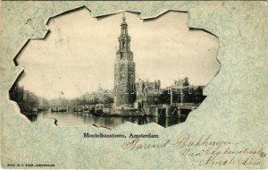 1899 (Vorläufer) Amsterdam, Montelbanstoren. Uith. N. J. Boon / tower, canal. Art Nouveau montage (EK...