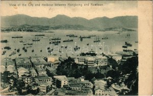 1911 Hong Kong, Hongkong; View of the City and Harbour between Hongkong and Kowloon Peninsula. M. Sternberg (Rb...