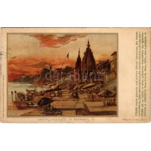 1899 (Vorläufer) Varanasi, Benares; Sammlungsplatz. Osan macht gesunde und schöne Zähne...