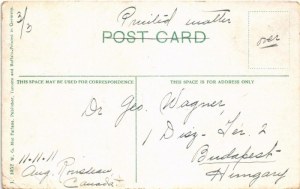 1911 Edmonton (Alta), At the mouth of a coal mine, miners with mine carts. TCV card (creases)
