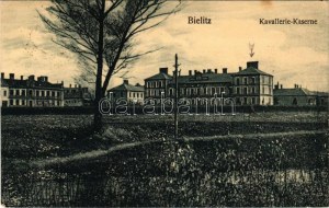 1916 Bielsko-Biala, Bielitz; Kavallerie-Kaserne. B. L. B. 1916 / K.u.k. military barracks + 