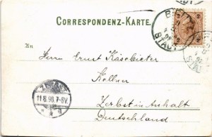 1898 (Vorläufer) Bielsko-Biala, Bielitz; Stadt-Theater, Elisabethstrasse / theatre, street view. Verlag von R...