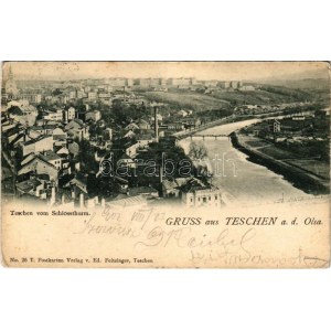 1901 Cieszyn, Teschen; general view. Ed. Feitzinger No. 26T. (worn corners)