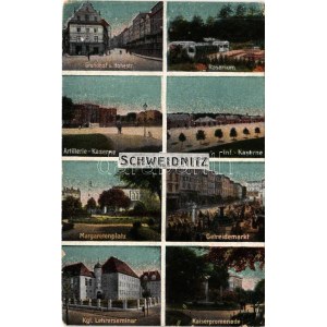 Swidnica, Schweidnitz; Grundhof u. Hohestr., Rosarium, Artillerie-Kaserne, Infanterie-Kaserne, Margaretenplatz...