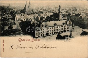 Wroclaw, Breslau; town hall, market square, church (EK)