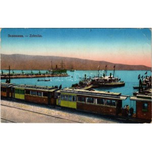 1916 Zelenika, port, railway station, train + K.U.K. KRIEGSMARINE SMS WARASDINER Marinefeldpost (EB...
