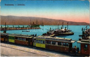 1916 Zelenika, port, railway station, train + 