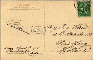 Aachen, Heldenhain Krieger Ehrenfriedhof 1914 am Fusse des Bismarckdenkmal ...