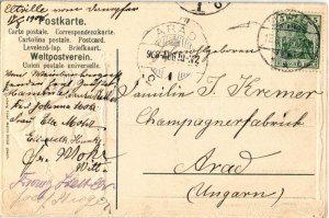 1908 Eltville am Rhein. Dampfer / steamship. Lady, folklore Emb. litho