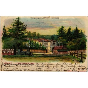 1899 Friedrichsruh, Transparentpostk. Meteor / locomotive. litho (Rb)