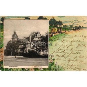 1900 Hannover, Listerturm. Georg Kugelmann / tower. litho frame (EK)