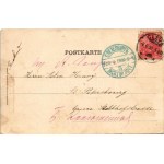 1900 Kleve, Cleve; von Hafen gesehen. Knackstedt &amp; Näther / view from the port. Art Nouveau, floral, litho frame (b...