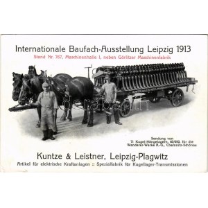 1913 Leipzig, Internationale Baufach-Ausstellung Stand Nr. 767. Kuntze &amp; Leistner, elektrische Kraftanlagen ...