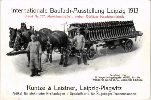 1913 Leipzig, Internationale Baufach-Ausstellung Stand Nr. 767. Kuntze & Leistner, elektrische Kraftanlagen ...