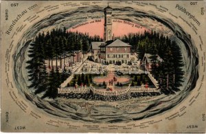 1916 Pöhlbergturm, Rundschau, Hotel. Verlag M. Preller / mountain, tower, hotel, with directions. litho (EK...