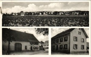 1952 Rengetsweiler (Meßkirch), Wirtschaft zur Krone, Gasthaus zum Frieden / inn, hotel, restaurant (small tear...