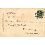 1908 Weida, ein Ausflug. Kunstanstalt Wilh. Ackermann &amp; Co. / montage with flying gentleman (small tear...