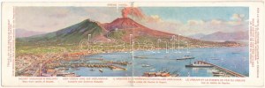 Naples, Napoli; Il Vesuvio e la Ferrovia e la Funicolare Vesuviana / Mount Vesuvius with Railway and Funicular...