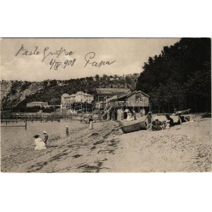 1908 Sistiana, Strand / beach. A. Beer (EK)