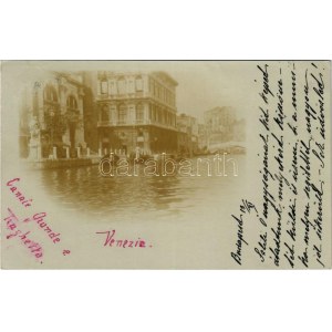 1900 Venezia, Venice; Canale Grande e Traghetta / canal. photo (EK)
